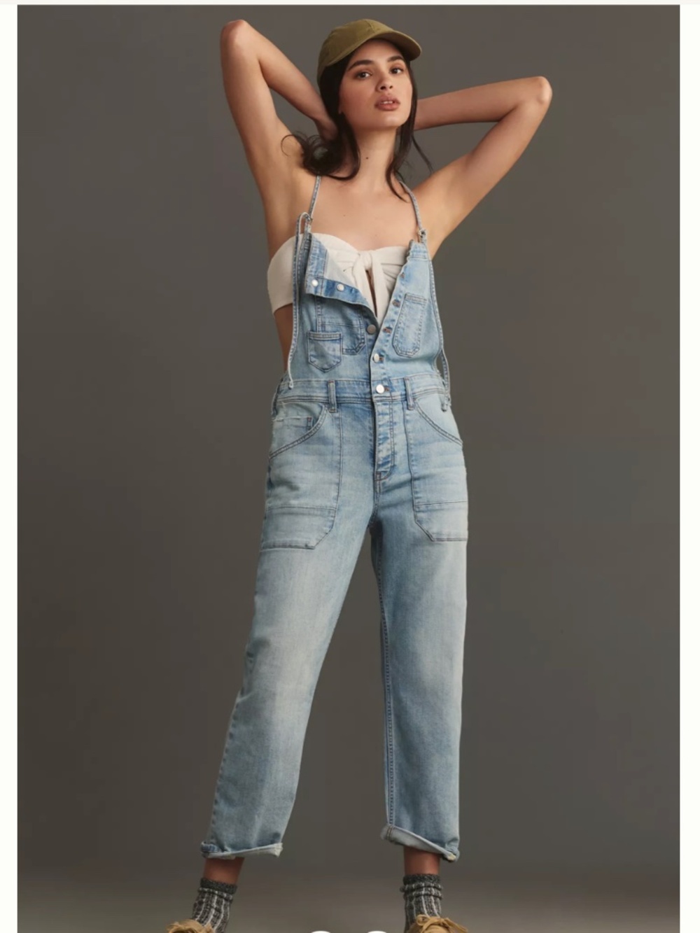 ANTHROPOLOGIE Pilcro Painter Denim Streetwear Festival Overalls Size Small